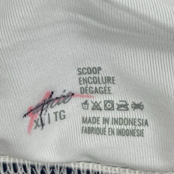 Aerie Bikini Top Womens Extra Large Blue Striped Lightly Padded Inserts Pullover - Picture 2 of 5